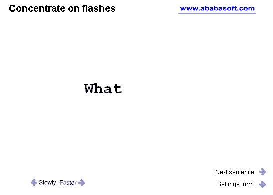 Flash speed reading Screenshot